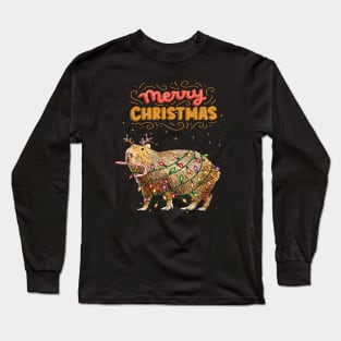 Capybara Merry Christmas and christmas lights, Capybara Pets, Cute capybara Long Sleeve T-Shirt